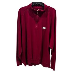 Arkansas Razorbacks Men's Quarter Zip Embroidered Hogs Pullover Size XXL